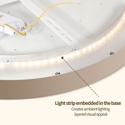 Brilagi - LED Stmívatelné stropní svítidlo GLASS POOL DOUBLE LED/48W/230V 3000-6000K 40 cm béžová + dálkové ovládání