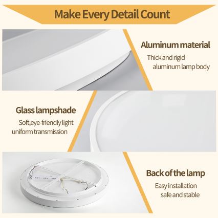 Brilagi - LED Stmívatelné stropní svítidlo GLASS POOL DOUBLE LED/48W/230V 3000-6000K 40 cm bílá + dálkové ovládání