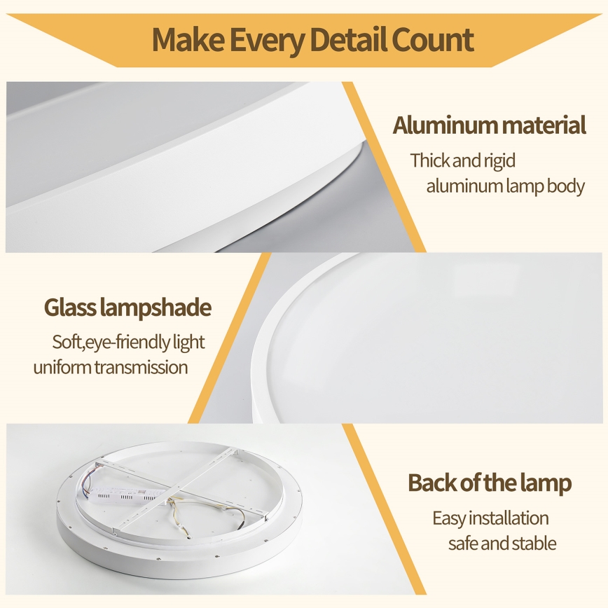 Brilagi - LED Stmívatelné stropní svítidlo GLASS POOL DOUBLE LED/48W/230V 3000-6000K 40 cm bílá + dálkové ovládání