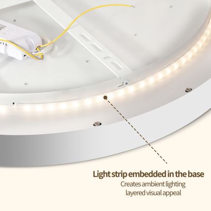 Brilagi - LED Stmívatelné stropní svítidlo GLASS POOL DOUBLE LED/48W/230V 3000-6000K 40 cm bílá + dálkové ovládání