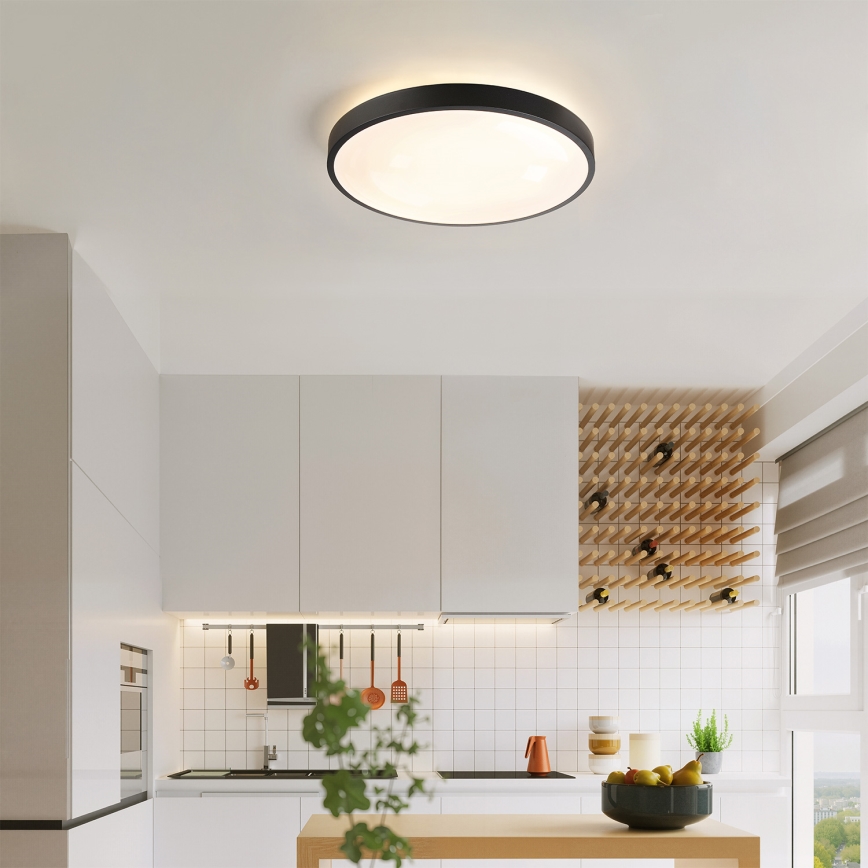 Brilagi - LED Stmívatelné stropní svítidlo GLASS POOL DOUBLE LED/48W/230V 3000-6000K 40 cm černá + dálkové ovládání