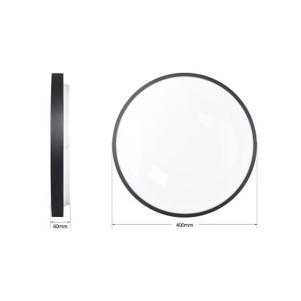 Brilagi - LED Stmívatelné stropní svítidlo GLASS POOL DOUBLE LED/48W/230V 3000-6000K 40 cm černá + dálkové ovládání