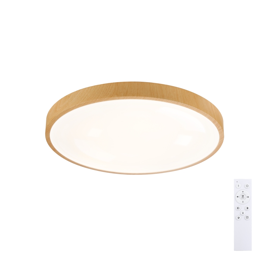 Brilagi - LED Stmívatelné stropní svítidlo GLASS POOL DOUBLE LED/48W/230V 3000-6000K 40 cm dekor dřeva + dálkové ovládání