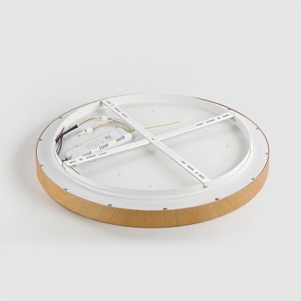 Brilagi - LED Stmívatelné stropní svítidlo GLASS POOL DOUBLE LED/48W/230V 3000-6000K 40 cm dekor dřeva + dálkové ovládání