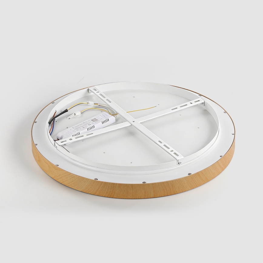 Brilagi - LED Stmívatelné stropní svítidlo GLASS POOL DOUBLE LED/48W/230V 3000-6000K 40 cm dekor dřeva + dálkové ovládání