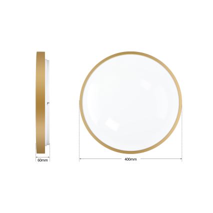 Brilagi - LED Stmívatelné stropní svítidlo GLASS POOL DOUBLE LED/48W/230V 3000-6000K 40 cm zlatá + dálkové ovládání