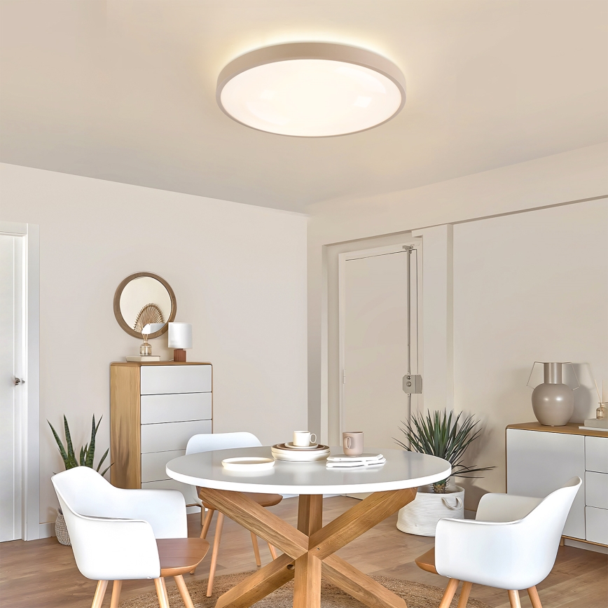 Brilagi - LED Stmívatelné stropní svítidlo GLASS POOL DOUBLE LED/60W/230V 3000-6000K 50 cm béžová + dálkové ovládání