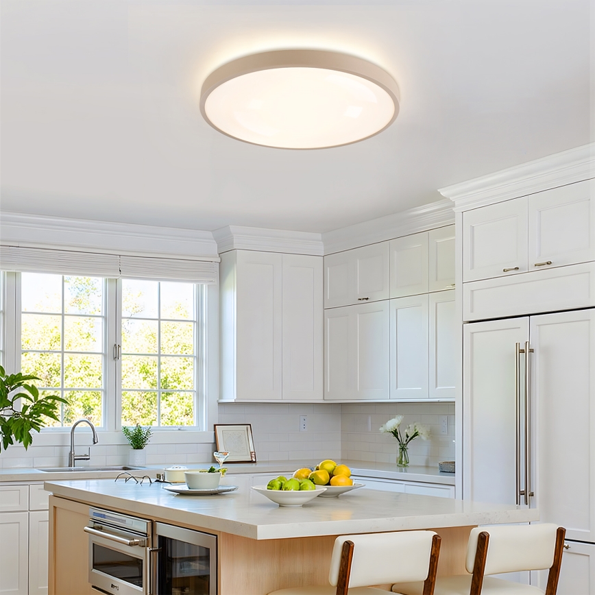 Brilagi - LED Stmívatelné stropní svítidlo GLASS POOL DOUBLE LED/60W/230V 3000-6000K 50 cm béžová + dálkové ovládání