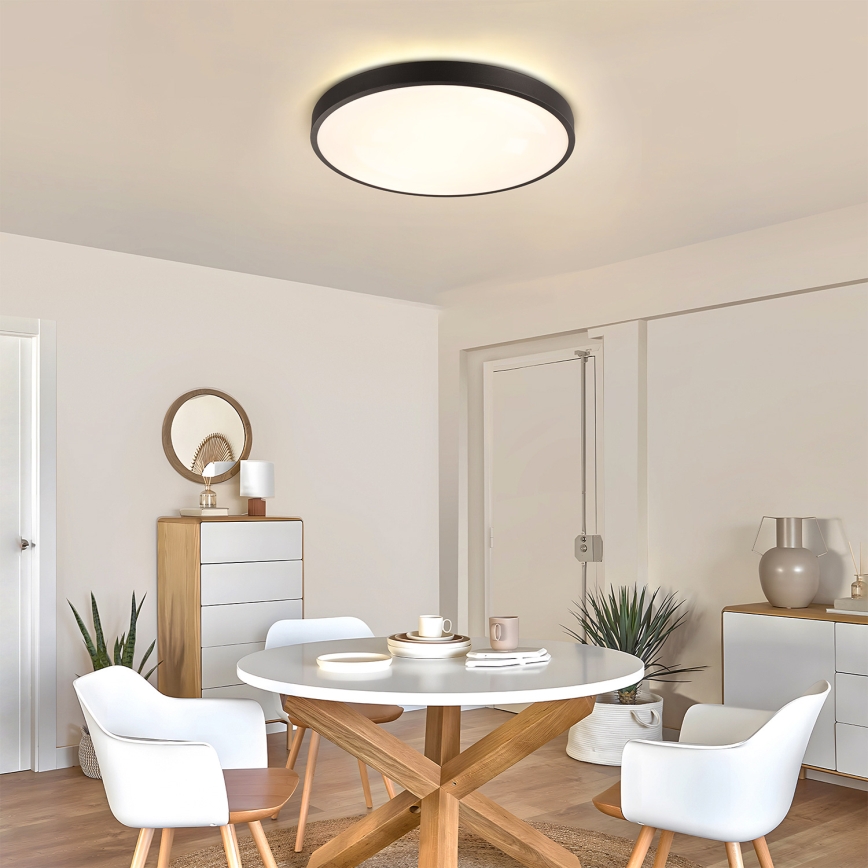 Brilagi - LED Stmívatelné stropní svítidlo GLASS POOL DOUBLE LED/60W/230V 3000-6000K 50 cm černá + dálkové ovládání