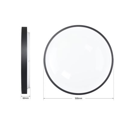 Brilagi - LED Stmívatelné stropní svítidlo GLASS POOL DOUBLE LED/60W/230V 3000-6000K 50 cm černá + dálkové ovládání