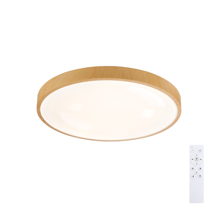 Brilagi - LED Stmívatelné stropní svítidlo GLASS POOL DOUBLE LED/60W/230V 3000-6000K 50 cm dekor dřeva + dálkové ovládání