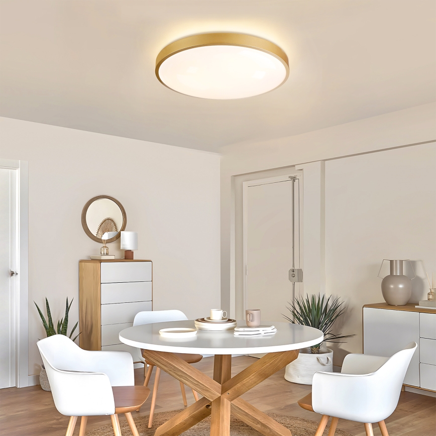 Brilagi - LED Stmívatelné stropní svítidlo GLASS POOL DOUBLE LED/60W/230V 3000-6000K pr. 50 cm zlatá + dálkové ovládání
