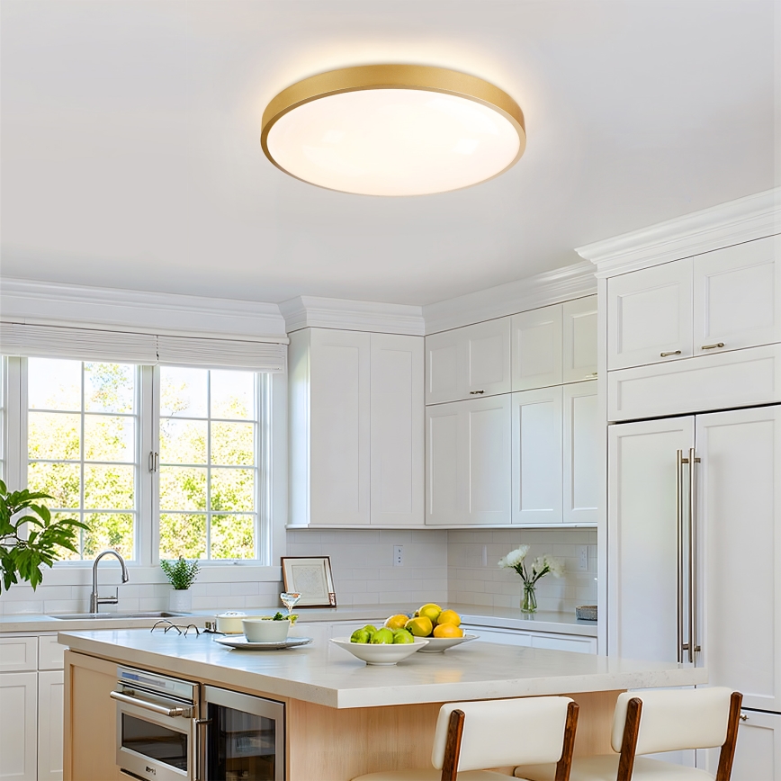 Brilagi - LED Stmívatelné stropní svítidlo GLASS POOL DOUBLE LED/60W/230V 3000-6000K pr. 50 cm zlatá + dálkové ovládání