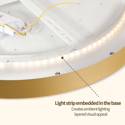 Brilagi - LED Stmívatelné stropní svítidlo GLASS POOL DOUBLE LED/60W/230V 3000-6000K pr. 50 cm zlatá + dálkové ovládání