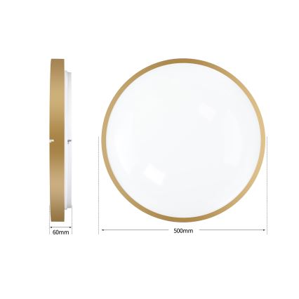 Brilagi - LED Stmívatelné stropní svítidlo GLASS POOL DOUBLE LED/60W/230V 3000-6000K pr. 50 cm zlatá + dálkové ovládání