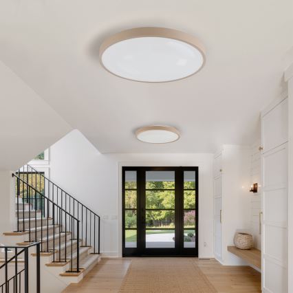 Brilagi - LED Stmívatelné stropní svítidlo GLASS POOL DOUBLE LED/80W/230V 3000-6000K 60 cm béžová + dálkové ovládání