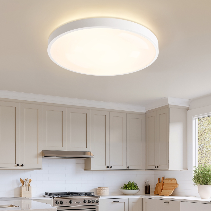 Brilagi - LED Stmívatelné stropní svítidlo GLASS POOL DOUBLE LED/80W/230V 3000-6000K pr. 60 cm bílá + dálkové ovládání