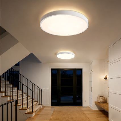 Brilagi - LED Stmívatelné stropní svítidlo GLASS POOL DOUBLE LED/80W/230V 3000-6000K pr. 60 cm bílá + dálkové ovládání