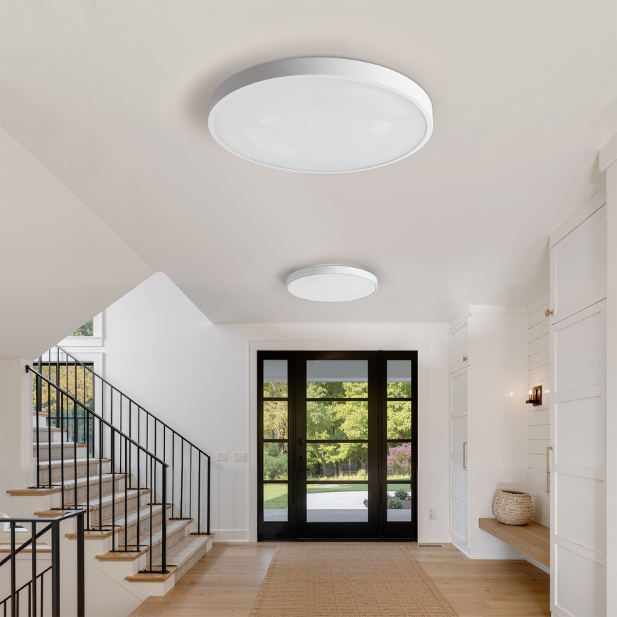 Brilagi - LED Stmívatelné stropní svítidlo GLASS POOL DOUBLE LED/80W/230V 3000-6000K pr. 60 cm bílá + dálkové ovládání