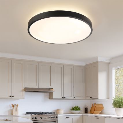 Brilagi - LED Stmívatelné stropní svítidlo GLASS POOL DOUBLE LED/80W/230V 3000-6000K pr. 60 cm černá + dálkové ovládání