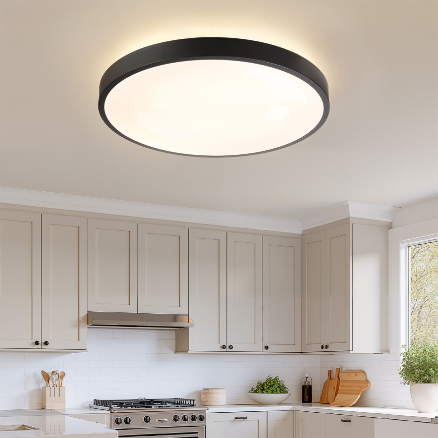 Brilagi - LED Stmívatelné stropní svítidlo GLASS POOL DOUBLE LED/80W/230V 3000-6000K pr. 60 cm černá + dálkové ovládání