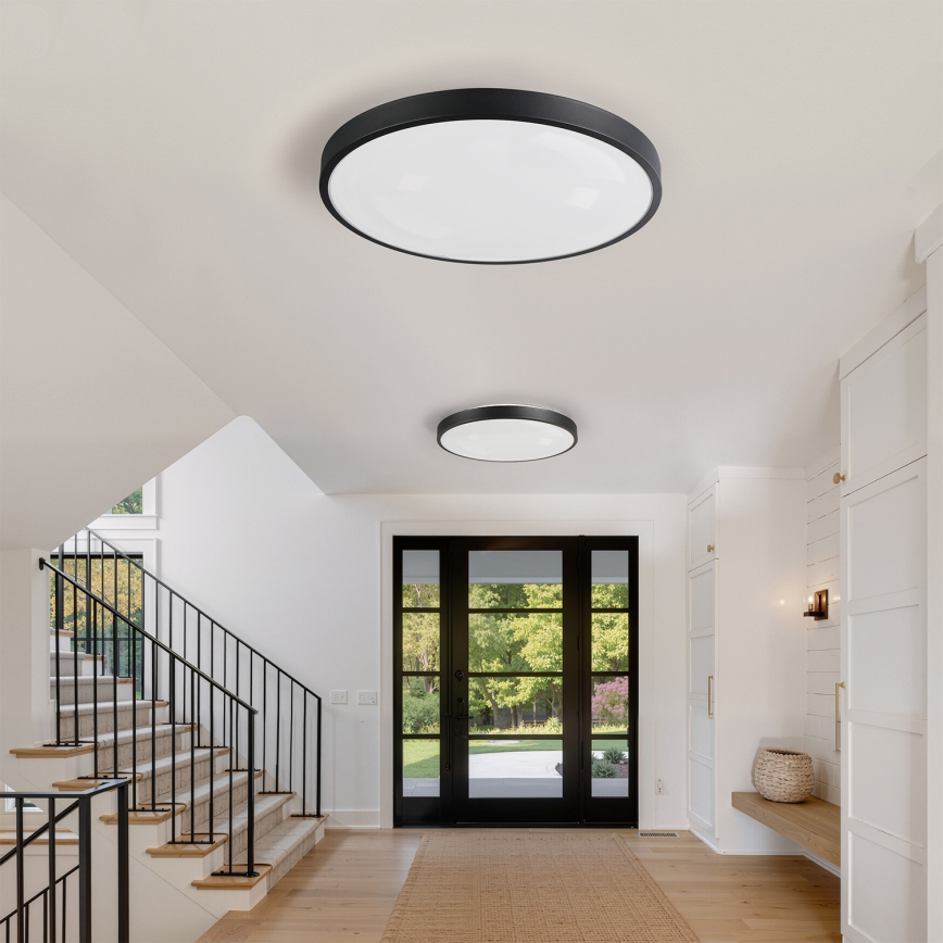 Brilagi - LED Stmívatelné stropní svítidlo GLASS POOL DOUBLE LED/80W/230V 3000-6000K pr. 60 cm černá + dálkové ovládání