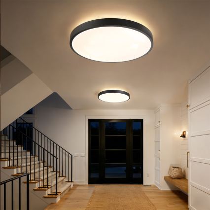 Brilagi - LED Stmívatelné stropní svítidlo GLASS POOL DOUBLE LED/80W/230V 3000-6000K pr. 60 cm černá + dálkové ovládání