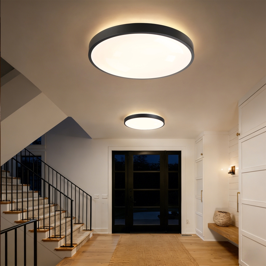 Brilagi - LED Stmívatelné stropní svítidlo GLASS POOL DOUBLE LED/80W/230V 3000-6000K pr. 60 cm černá + dálkové ovládání