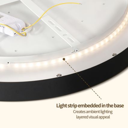 Brilagi - LED Stmívatelné stropní svítidlo GLASS POOL DOUBLE LED/80W/230V 3000-6000K pr. 60 cm černá + dálkové ovládání