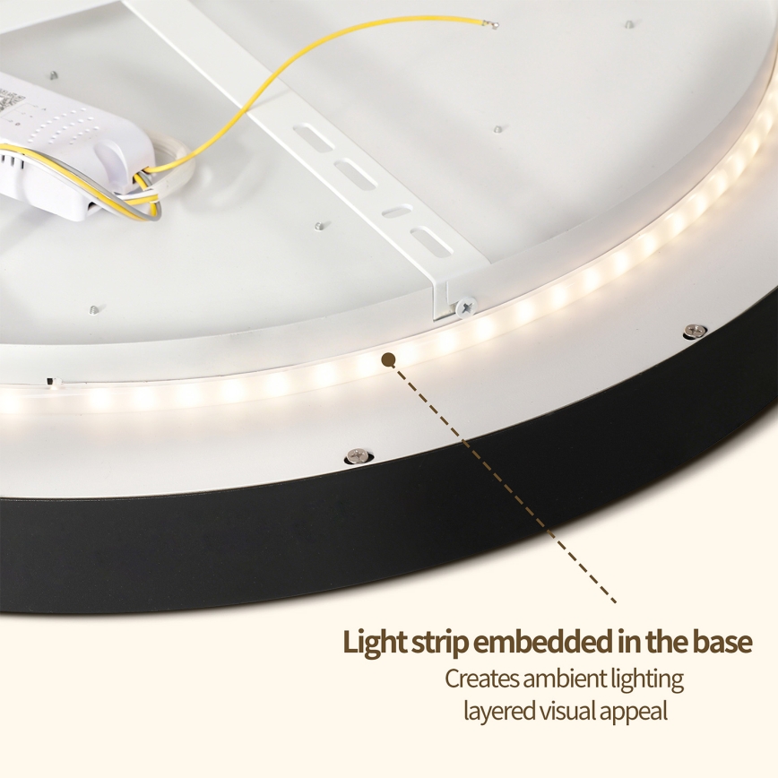 Brilagi - LED Stmívatelné stropní svítidlo GLASS POOL DOUBLE LED/80W/230V 3000-6000K pr. 60 cm černá + dálkové ovládání