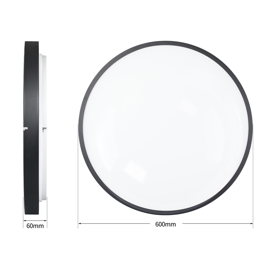 Brilagi - LED Stmívatelné stropní svítidlo GLASS POOL DOUBLE LED/80W/230V 3000-6000K pr. 60 cm černá + dálkové ovládání