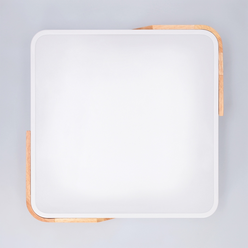 Brilagi - LED Stmívatelné stropní svítidlo PILANA LED/48W/230V 3000-6500K dub/bílá 42x42 cm + dálkové ovládání