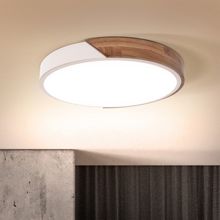 Brilagi - LED Stmívatelné stropní svítidlo PILANA LED/48W/230V dub/bílá pr. 40 cm + dálkové ovládání