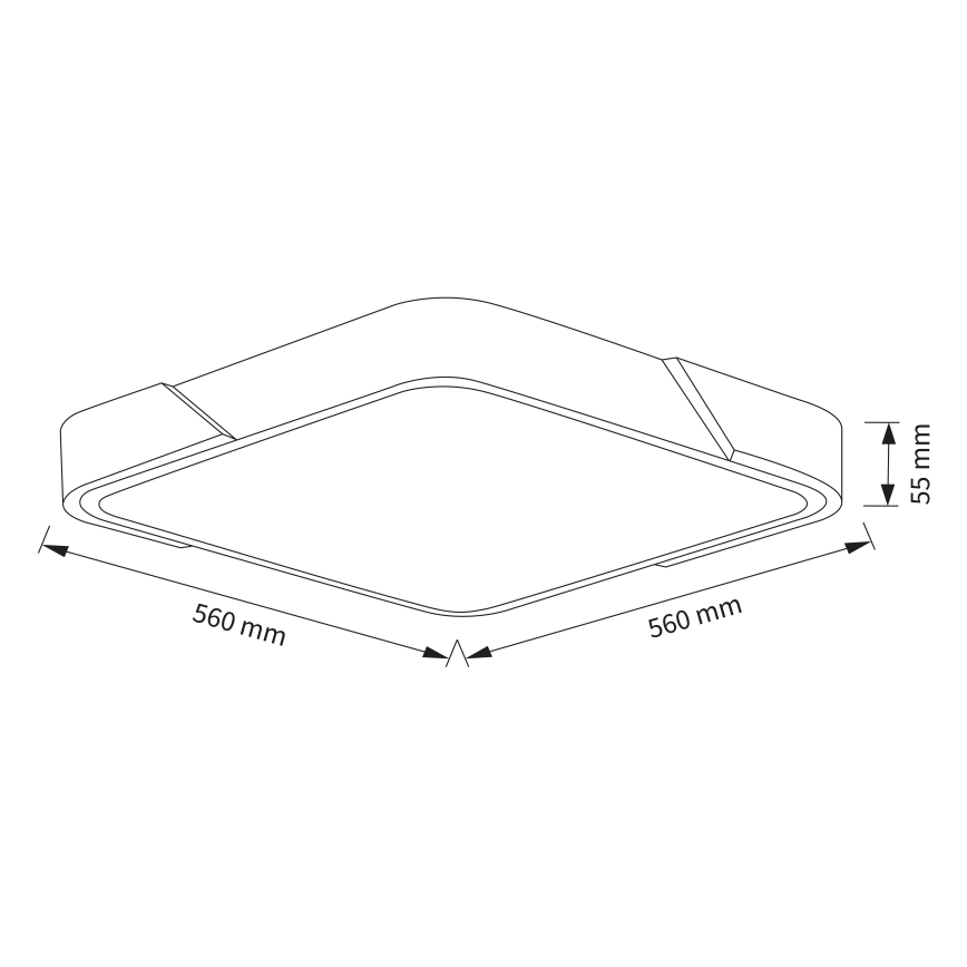 Brilagi - LED Stmívatelné stropní svítidlo PILANA LED/60W/230V 3000-6500K dub/černá 56x56 cm + dálkové ovládání
