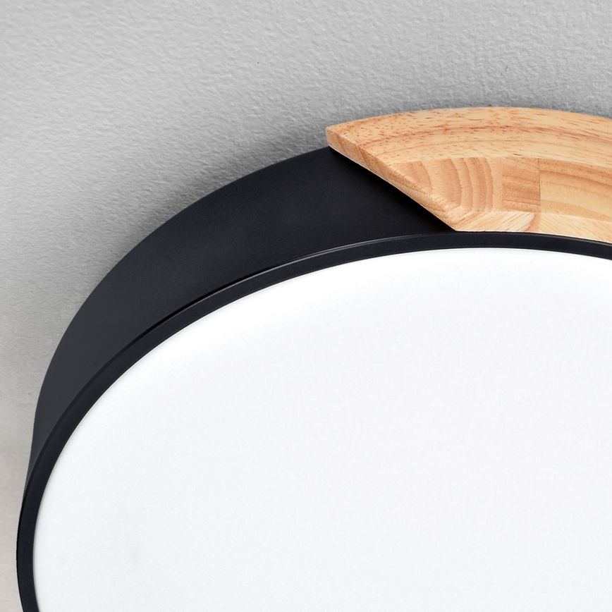 Brilagi - LED Stmívatelné stropní svítidlo PILANA LED/60W/230V 3000-6500K dub/černá pr. 58,5 cm  + dálkové ovládání