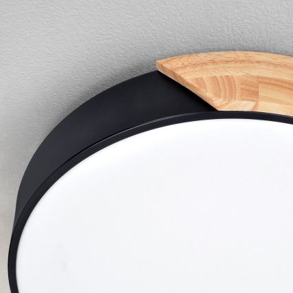 Brilagi - LED Stmívatelné stropní svítidlo PILANA LED/60W/230V 3000-6500K dub/černá pr. 60 cm  + dálkové ovládání