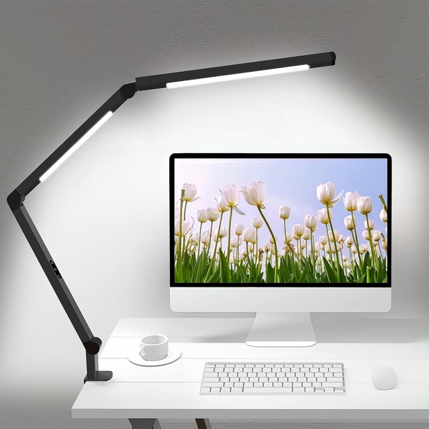 Brilagi - LED Stmívatelná dotyková flexibilní stolní lampa VARIO LED/12W/230V 3000/4000/5000/6500K CRI 92 černá