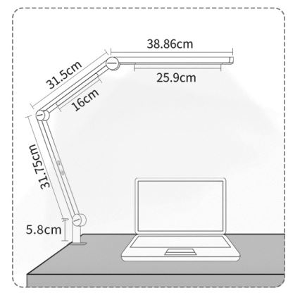 Brilagi - LED Stmívatelná dotyková flexibilní stolní lampa VARIO LED/12W/230V 3000/4000/5000/6500K CRI 92 černá