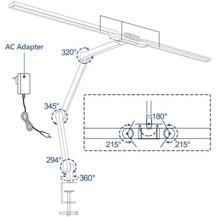 Brilagi - LED Stmívatelná dotyková flexibilní stolní lampa VARIO LED/24W/230V 3000-6500K CRI 92 bílá