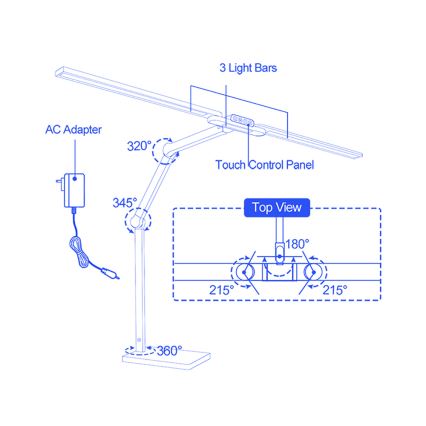 Brilagi - LED Stmívatelná dotyková stolní lampa VARIO LED/24W/230V 3000-6500K CRI 92 bílá