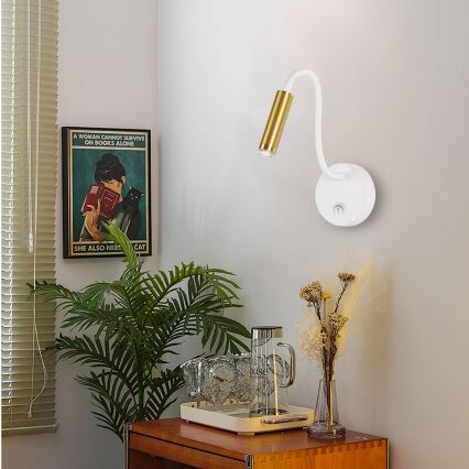 Brilagi - LED Stmívatelná flexibilní nástěnná lampa MAYA 1xG9/4W/230V bílá/zlatá 2700-6500K Wi-Fi Tuya