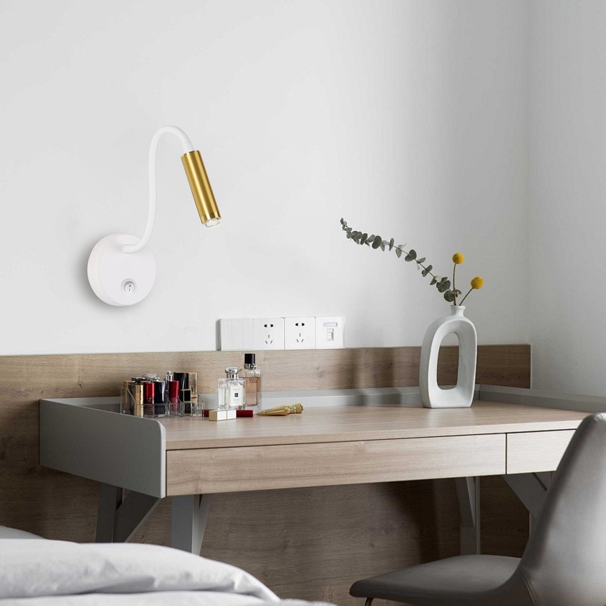 Brilagi - LED Stmívatelná flexibilní nástěnná lampa MAYA 1xG9/4W/230V bílá/zlatá 2700-6500K Wi-Fi Tuya
