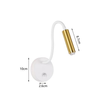 Brilagi - LED Stmívatelná flexibilní nástěnná lampa MAYA 1xG9/4W/230V bílá/zlatá 2700-6500K Wi-Fi Tuya