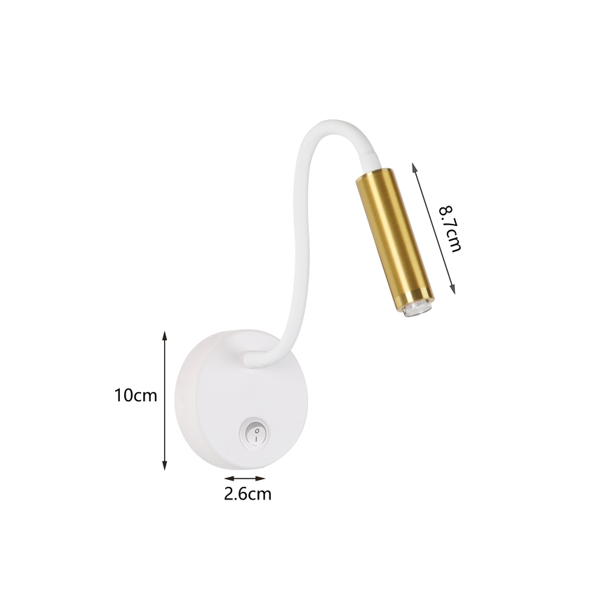 Brilagi - LED Stmívatelná flexibilní nástěnná lampa MAYA 1xG9/4W/230V bílá/zlatá 2700-6500K Wi-Fi Tuya