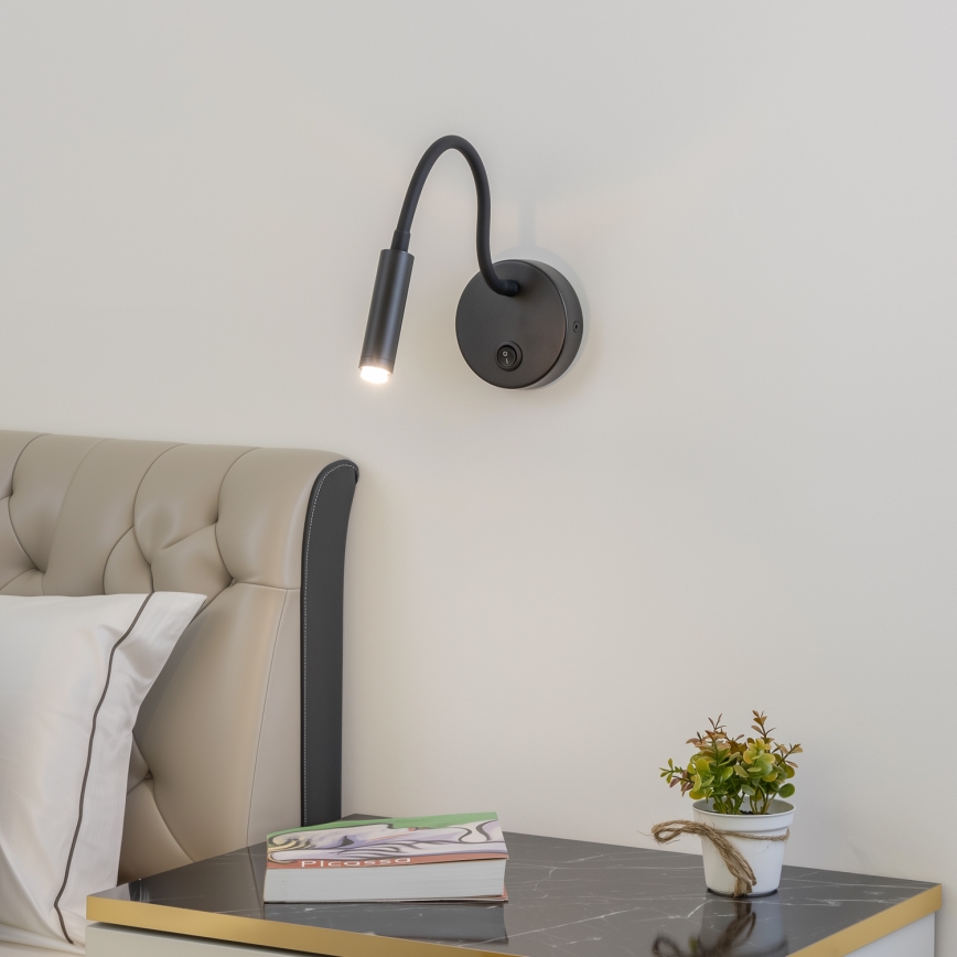 Brilagi - LED Stmívatelná flexibilní nástěnná lampa MAYA 1xG9/4W/230V černá 2700-6500K Wi-Fi Tuya