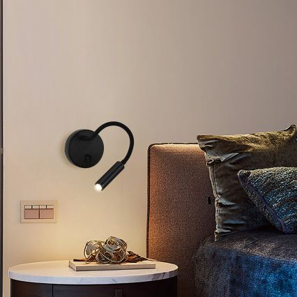 Brilagi - LED Stmívatelná flexibilní nástěnná lampa MAYA 1xG9/4W/230V černá 2700-6500K Wi-Fi Tuya