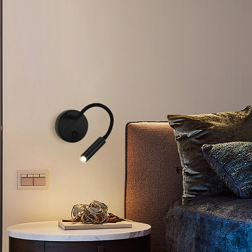 Brilagi - LED Stmívatelná flexibilní nástěnná lampa MAYA 1xG9/4W/230V černá 2700-6500K Wi-Fi Tuya