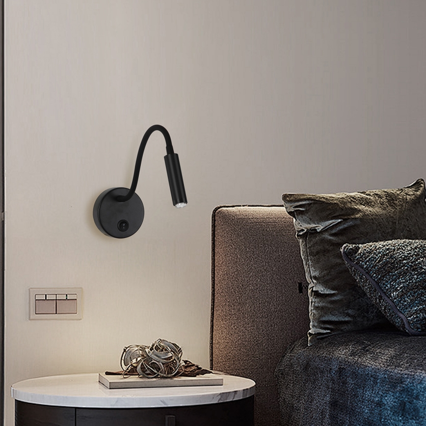 Brilagi - LED Stmívatelná flexibilní nástěnná lampa MAYA 1xG9/4W/230V černá 2700-6500K Wi-Fi Tuya