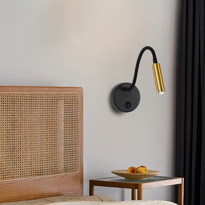 Brilagi - LED Stmívatelná flexibilní nástěnná lampa MAYA 1xG9/4W/230V černá/zlatá 2700-6500K Wi-Fi Tuya