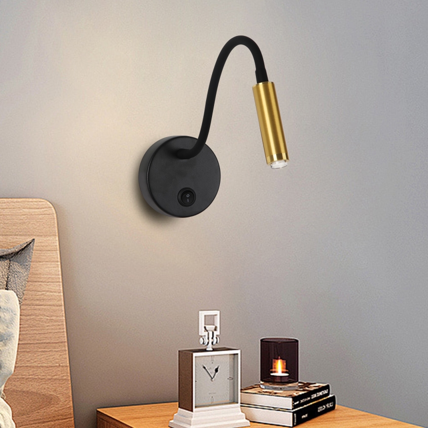 Brilagi - LED Stmívatelná flexibilní nástěnná lampa MAYA 1xG9/4W/230V černá/zlatá 2700-6500K Wi-Fi Tuya